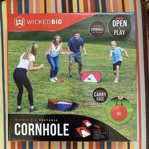 Wicked Big Sports Portable Cornhole Game Set Beach Travel Tailgate Brand New